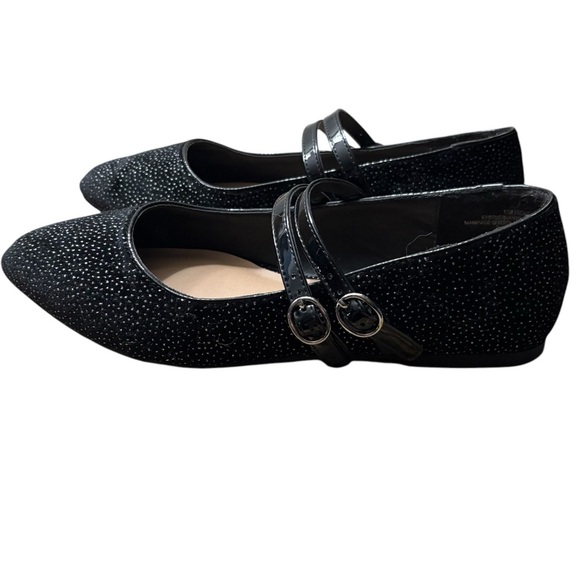 TORRID Elegant Flat Maryjane’s in Black Sparkle Size 8WW —Worn 1X - Picture 4 of 8
